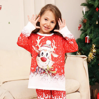 CheerSquad - Weihnachten Familie Matching Pyjama-Sets mit Rentier Full Front Print