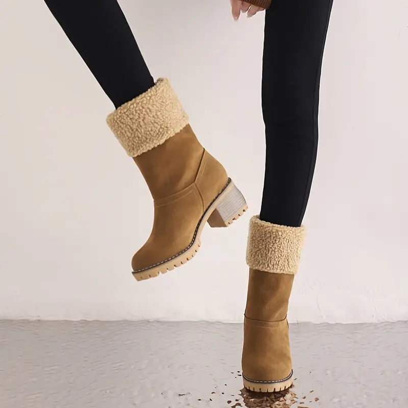 Criza - Stacked Heel Mid Calf Schneestiefel für Frauen