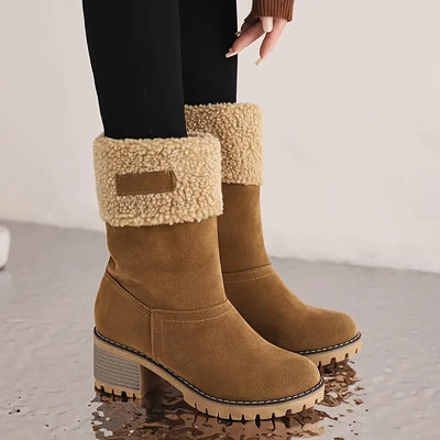 Criza - Stacked Heel Mid Calf Schneestiefel für Frauen