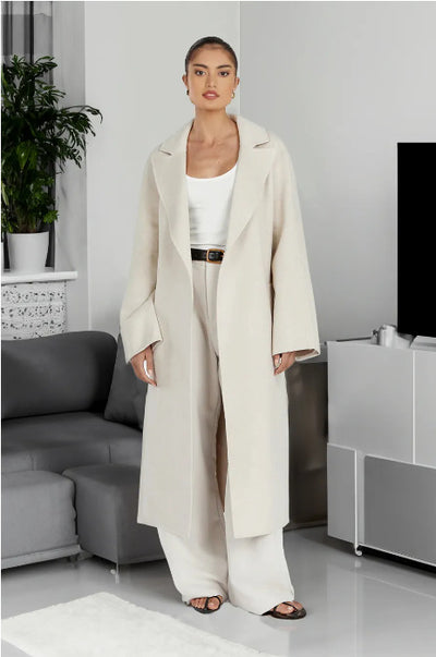 Unifarbener Trenchcoat mit offener Front