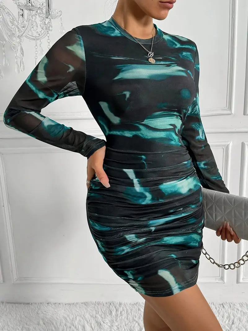 Bodycon-Minikleid mit Krawattenmuster