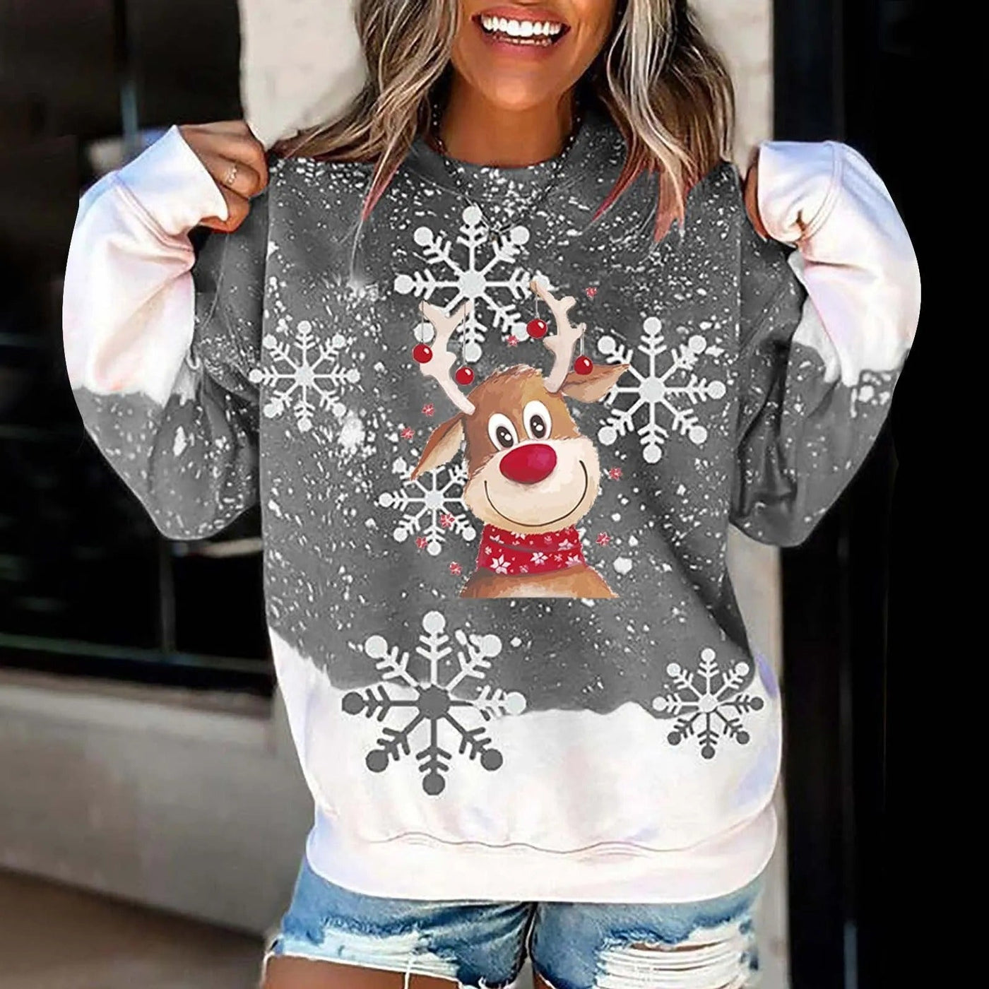 Sweatshirt mit Weihnachtsmotiv für Frauen