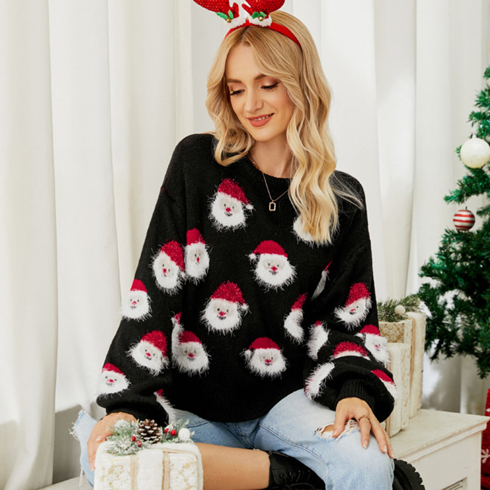 Weihnachten lässig gestrickter Pullover für Frauen