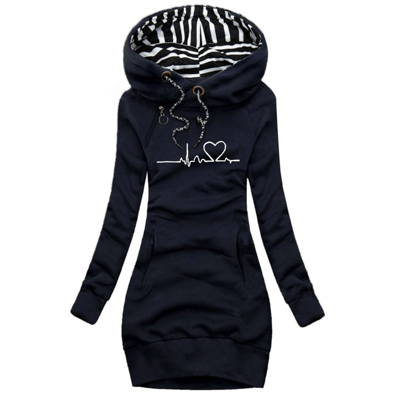 Heartbeat Pullover - Fashion Winter Pullover Kleid